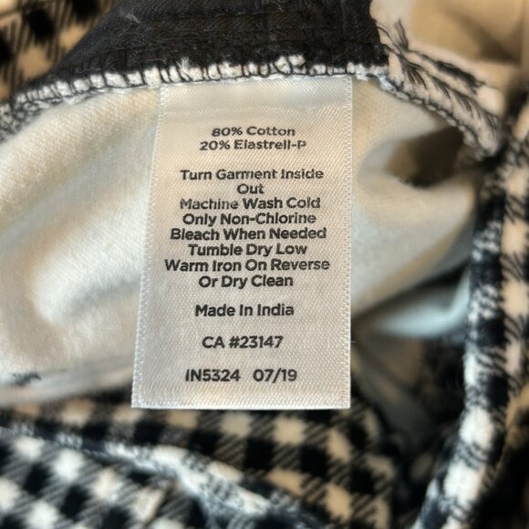 Talbots Black and White Check Velvet High Waist Straight Leg Jeans Size 2 Petite - Picture 6 of 10